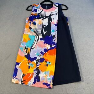 Cynthia Steffe Women’s Multicolor Abstract Print Sleeveless Pleat Dress, lined,2